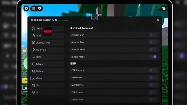 Redz Hub Script Settings